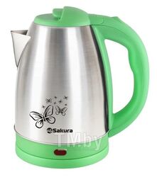 Чайник электр (1.8) нерж+зелен д SAKURA SA-2135GS