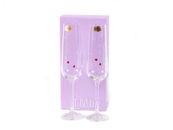 Набор бокалов для шампанского стеклянных "sparkly love" 2 шт. 200 мл Crystalex 40728/Q9472/200-2