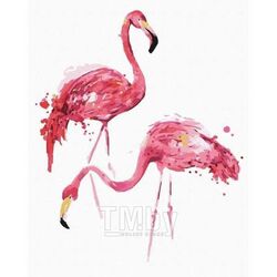 Набор для рисования по номерам, картина 40х50 см "Фламинго" (холст на раме,акриловые краски,3 кисти) MENGLEI NP11