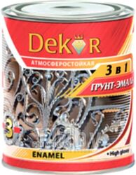 Эмаль Dekor 3 в 1 алкидная (1.9кг, красно-коричневый)