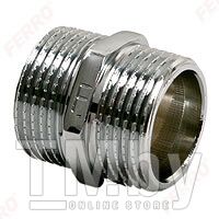 Ниппель прямой латунь FERRO N03C 1/2" НР-НР индивидуальная упаковка