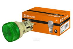 Лампа ENR-22 сигнальная d22мм зеленый неон/230В цилиндр TDM SQ0702-0013