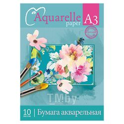 Папка для акварели А3 10л "Акварельные цветы" 180г/м2 Апплика С0112-14