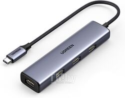 Хаб UGREEN USB-C to 4*USB 3.0 Hub Without power port CM473 (Space Gray) 20841