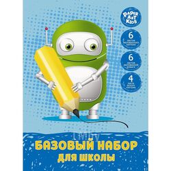 Картон и бумага цветной набор А4, 16 л. "Робот" (6 л. цв. карт., 6 л. цв. бум., 4 л. бел.карт.) КанцЭксмо БНШМ466600