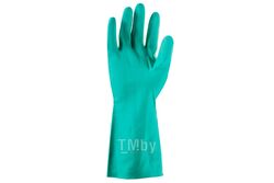 Защитные промышленные перчатки из нитрила. Зеленые, размер XL /12 пар/ JETA PRO JN711/XL