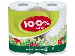 Бумага туалетная 4 рулона 100% Paper