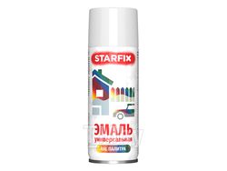 Краска-эмаль аэроз. универсальная белый глянец STARFIX 520мл (9003) (Цвет белый глянец)