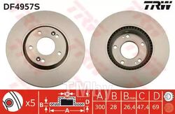 Тормозной диск Huyndai I30 2007-, Kia Ceed 2012- TRW DF4957S