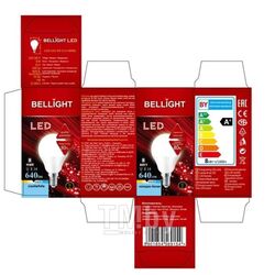 Лампа светодиодная BELLIGHT LED G45 8W 220V E14 4000K