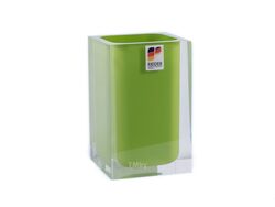 Стакан туалетный полирезин "Colours Green" 7*7*11 см (арт. 22280105, код 224114)