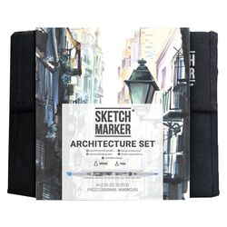 Маркер перм., худ. "Architecture Set" двусторонний, набор 36 шт.+ сумка-органайзер Sketchmarker 36arch