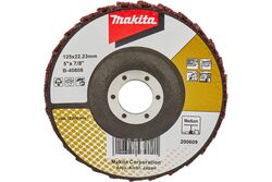 Лепестковый полировочный диск 125x22,23 мм, стекловолокно, угловой (сред. полир-ка) MAKITA B-40808