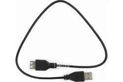 Кабель USB2.0 AM-AF 0.5м черный, пакет Гарнизон GCC-USB2-AMAF-0.5M