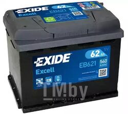 Аккумулятор EXIDE EXCELL 12V 62AH 540A ETN 1(L+) B13 242x175x190mm 15.56kg