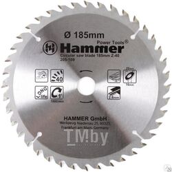 Диск пильный Hammer Flex 205-109 CSB WD 185ммx40x20/16мм по дереву 30659