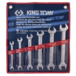 Набор рожковых ключей KING TONY 8-19 мм, 6 предметов 1106MR01