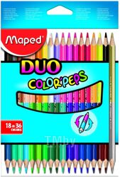 Набор цветных карандашей Maped Duo (18шт)