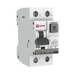Дифференциальный автомат АВДТ-63 16А 10мА (характеристика B, электронный, тип А) 6кА EKF PROxima