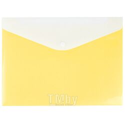 Папка-конверт на кнопке А4 Ice жёлтая с дополнительным карманом Darvish DV-0377IE-YE