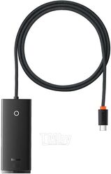 Хаб Baseus Lite Series 4-Port Type-C HUB Adapter (Type-C to USB 3.0*4 ) 1m Black (WKQX030401)