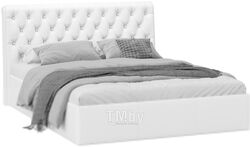Двуспальная кровать ТриЯ Скарлет универсальная тип 1 160x200 (кожзам белый)