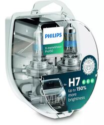 Комплект галогенных ламп H7 12V X-treme Vision Pro150 2шт короб (яркость +150%) Philips 12972XVPS2