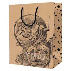 Пакет подарочный 11х14х6,5см "Space Cat", крафт ArtSpace K_46056