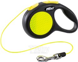 Поводок-рулетка Flexi Neon трос (XS, светоотражающий)