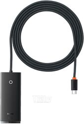 Хаб Baseus Lite Series 4-Port Type-C HUB Adapter (Type-C to USB 3.0*4) 2m Black (WKQX030501)