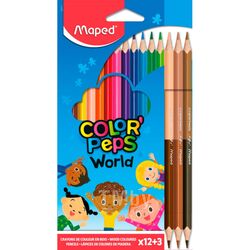 Цветные карандаши 12+3 шт. "Skin Tones" Maped 832071