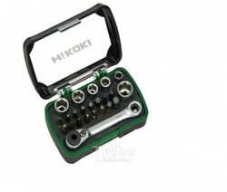 Набор насадок Hitachi 1/4" и головок с ключем трещеточным HiKOKI (набор/25шт) H-K/750362