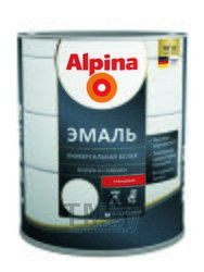 Эмаль универсальная Alpina белая шелковисто-матовая, 2,5 л/ 2,95 кг 948103775