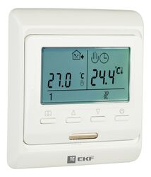 Термостат для теплых полов электронный, 16A, 230В, с датчиком пола, EKF Proxima, белый ett-1