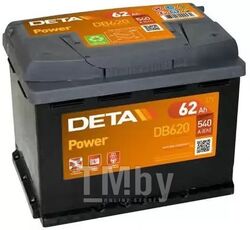 Аккумуляторная батарея 62Ah DETA POWER 12 V 62 AH 540 A ETN 0(R+) B13 242x175x190mm 15.6kg DETA DB620