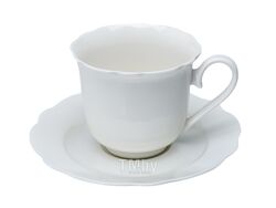 Чашка с блюдцем фарфоровая 250мл/8 см Belbohemia DW1206-white