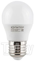 Лампа светодиодная G45 ШАР 6 Вт 170-240В E27 3000К ЮПИТЕР (50 Вт аналог лампы накал., 480Лм, теплый белый свет)
