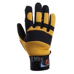 Защитные антивибрационные трикотажные перчатки Vibro Pro черно-желтые (уп. 6 пар) JETA PRO JAV01/XL
