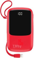 Внешний аккумулятор Baseus Q pow Digital Display 3A Power Bank 10000mAh (With Type-C Cable) Red (PPQD-A09)