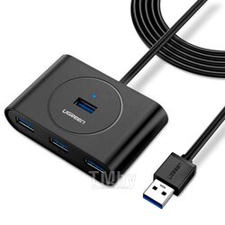 Хаб UGREEN USB 3.0 Hub 0.5m CR113 (Black) (20290)