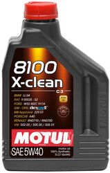 Моторное масло MOTUL 5W40 (2L) 8100 X-CLEAN ACEA C3API SN CF BMW LL-04MB 229.51 VW 505.01 dexos2 102049