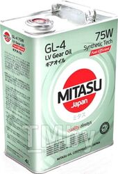 Трансмиссионное масло MITASU 75W 4L ULTRA LV GEAR OIL API GL-4 Synthetic Tech, HONDA MTF-III, TOYOTA MJ4204