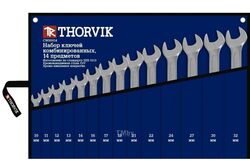 Набор ключей гаечных комбинированных в сумке, 10-32 мм, 14 предметов Thorvik CWS0014