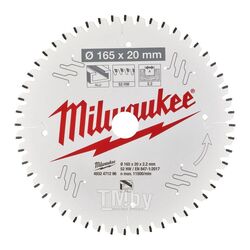 Пильный диск для циркулярной пилы по алюминию MILWAUKEE 165x20x2,2x52 4932471296