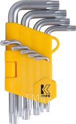 Ключи KERN Torx Т10-Т50 короткие CrV (набор/9шт) KE147555