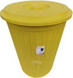 Бак мусорный 75 л с крышкой м/п цвет (желтый) Zeta
