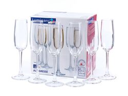 Набор бокалов для шампанского стеклянных "Allegresse" 6 шт. 175 мл (арт. J8162, код 017003)