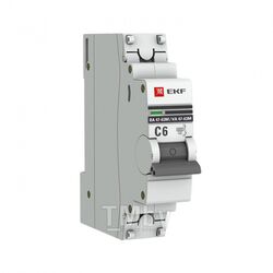 Автоматический выключатель 1P 6А (C) 6кА ВА 47-63M без теплового расцепителя EKF PROxima mcb4763m-6-1-6C-pro