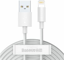 Кабель Baseus Simple Wisdom Data Cable Kit USB to iP 2.4A (2PCS/Set) 1.5m White (TZCALZJ-02)