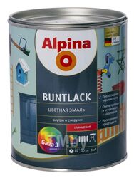 Эмаль универсальная Alpina Buntlack шелковисто-матовая База 3 (0,775 кг) 638 мл